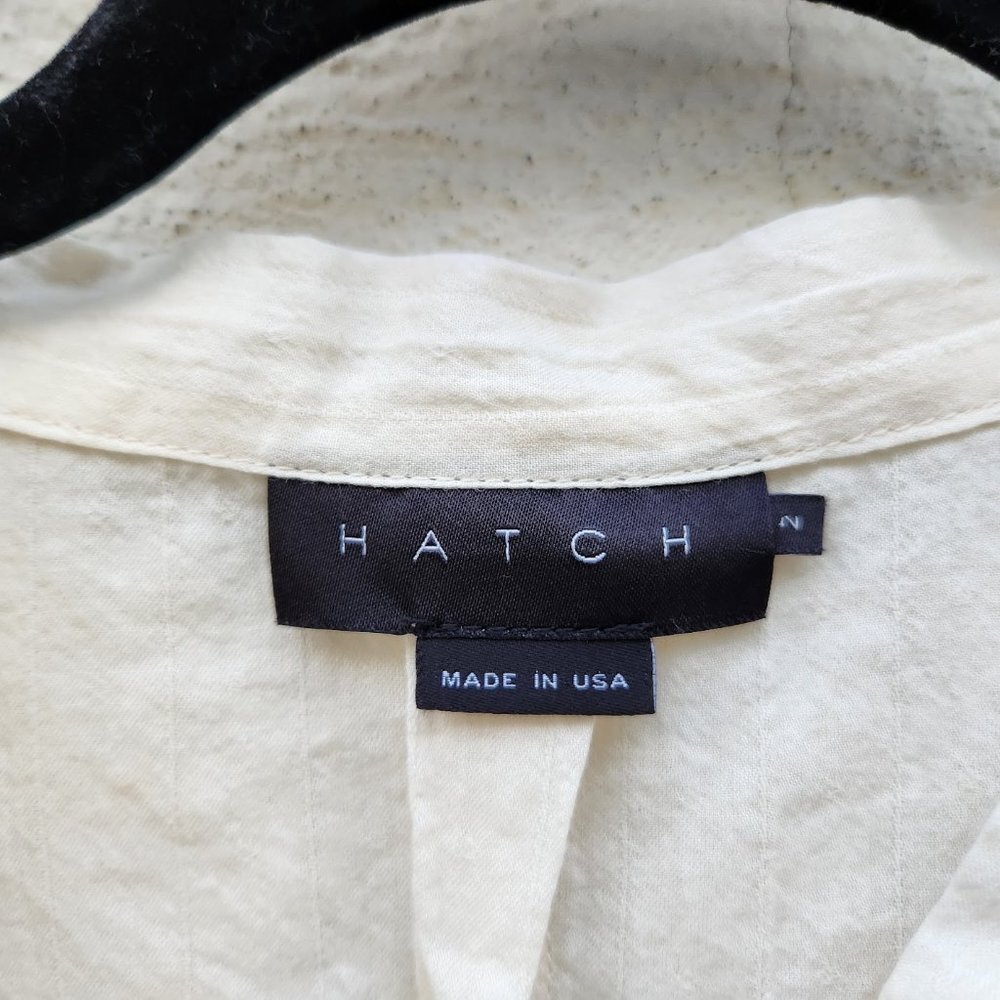 HATCH Ivory Tie Neck Wool Blend Blouse - Picture 5 of 6